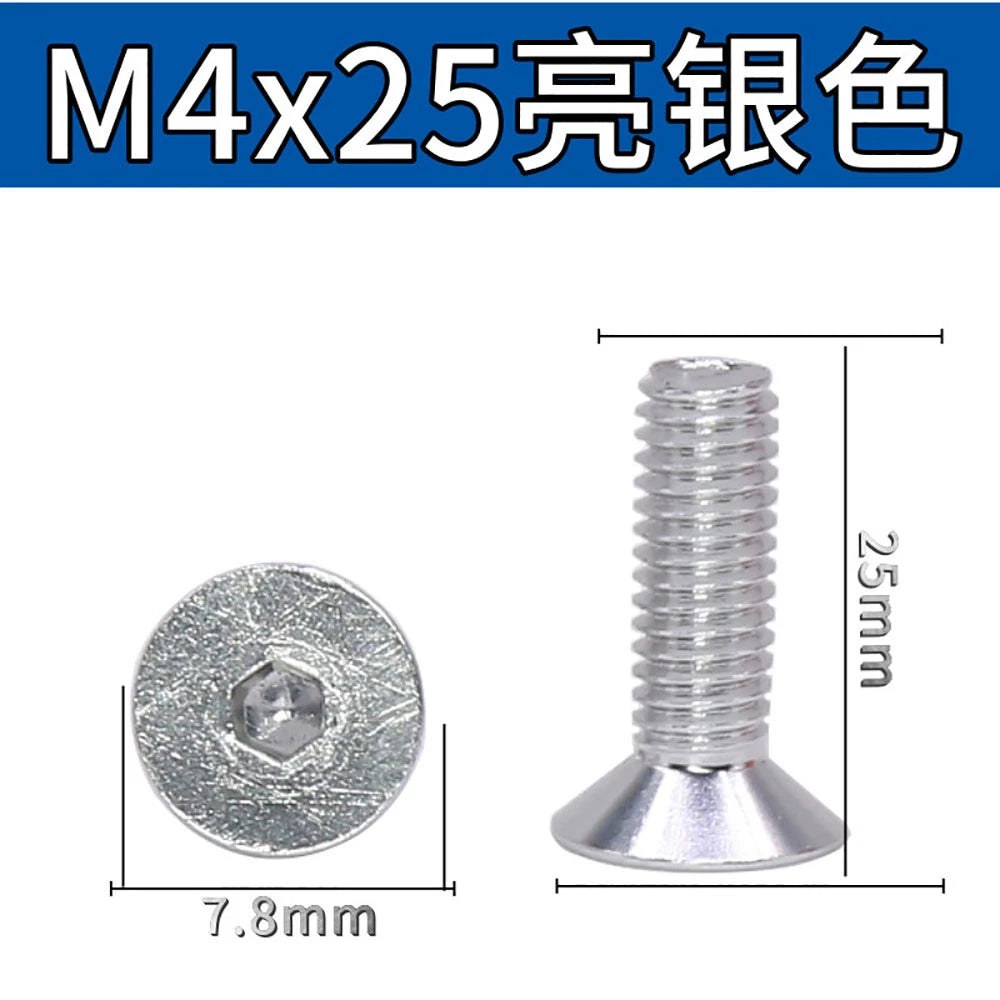 M3.5 / M4 Countersunk Hex Socket Screws — Anodized Aluminum Alloy, 10 Colors