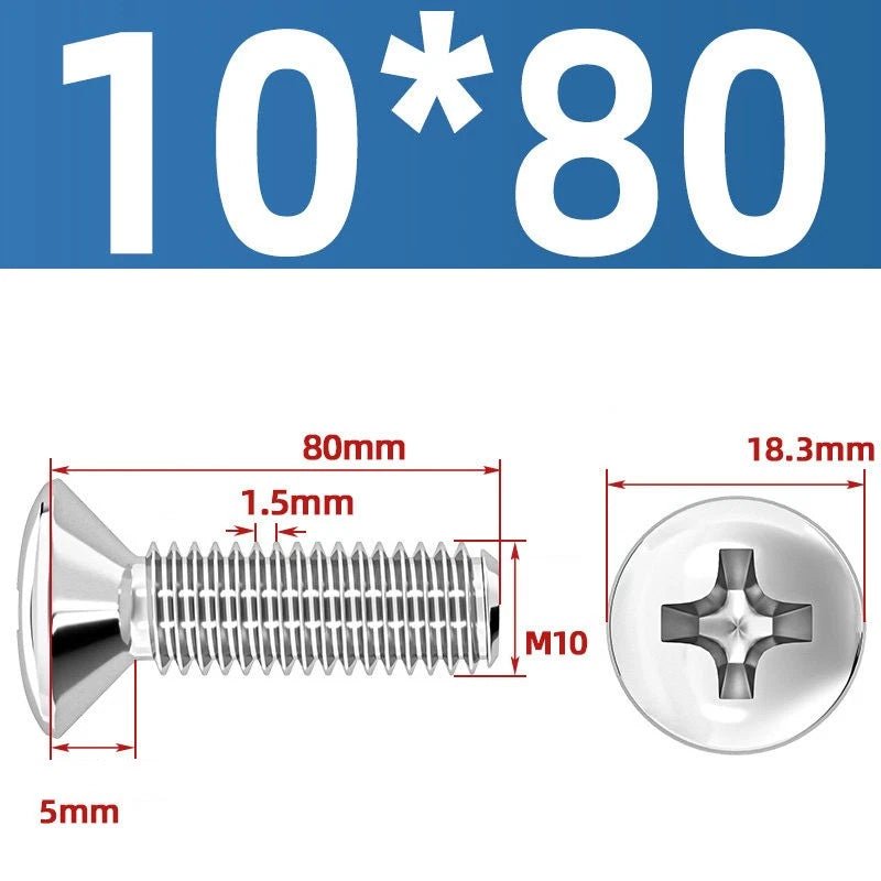 Phillips Oval Head Machine Screws Stainless Steel — M1.6 to M10, All Sizes - HomeDIYer
