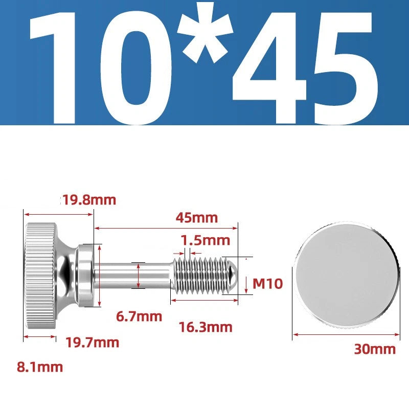 Knurled Thumb Screws Stainless Steel — M2 M2.5 M3 M4 M5 M6 M8 M10 Hand Knob Bolts