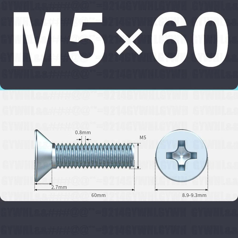 M3–M12 Zinc Plated Phillips Countersunk Machine Screws DIN 965 | Flat Head Bolts