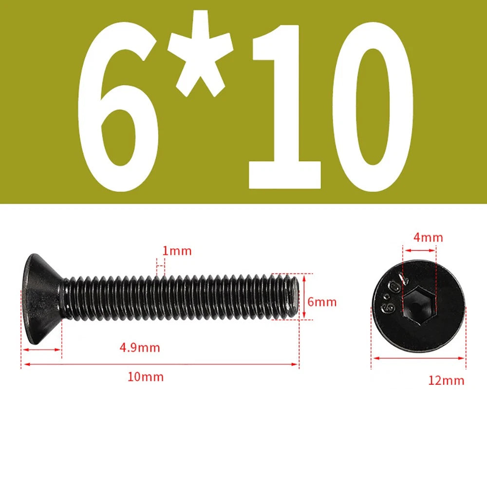 M2-M6 Countersunk Socket Head Cap Screws – Grade 10.9 Alloy Steel