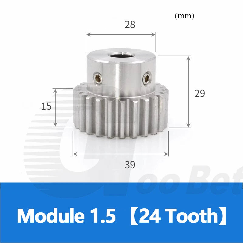 Mod 0.5 1 1.5 2 Precision Spur Gear Stainless Steel with Hub 12 Tooth - 60 Tooth
