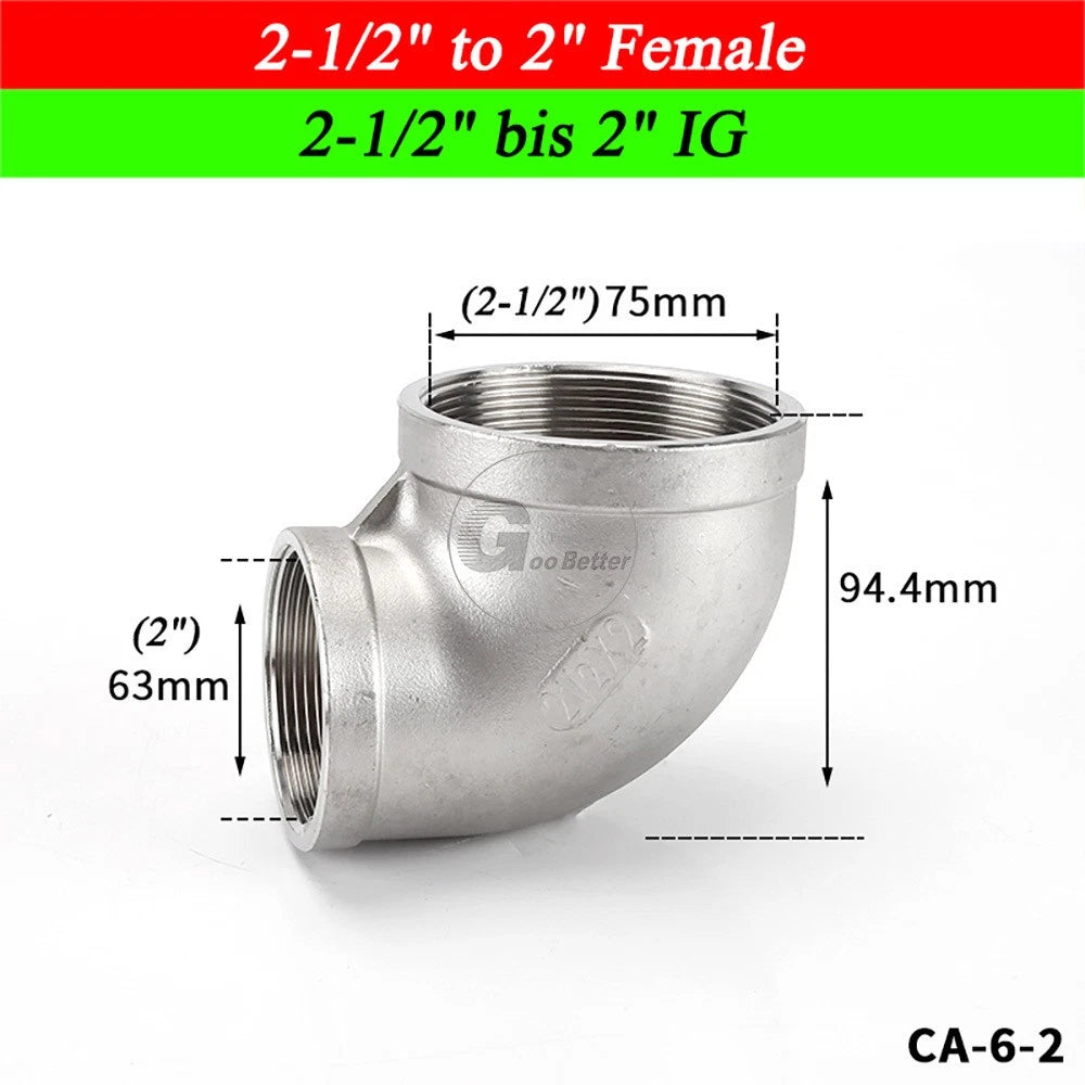 A2 Stainless Steel BSP Reducer Elbow Pipe Fittings | 1/8" to 4" Male Female