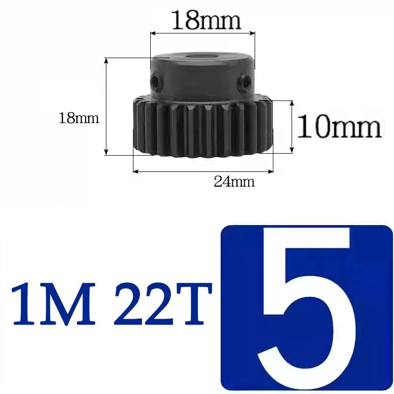 Spur Gears 1 Mod Transmission Gear With Step 45# Steel Pinion Motor Gear 10T~29T