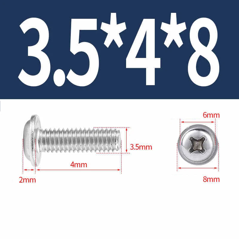 Phillips Flanged Pan Head Machine Screws M1.4 to M4 Multiple Lengths
