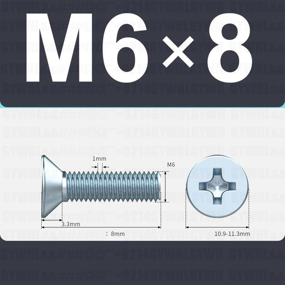 M3–M12 Zinc Plated Phillips Countersunk Machine Screws DIN 965 | Flat Head Bolts