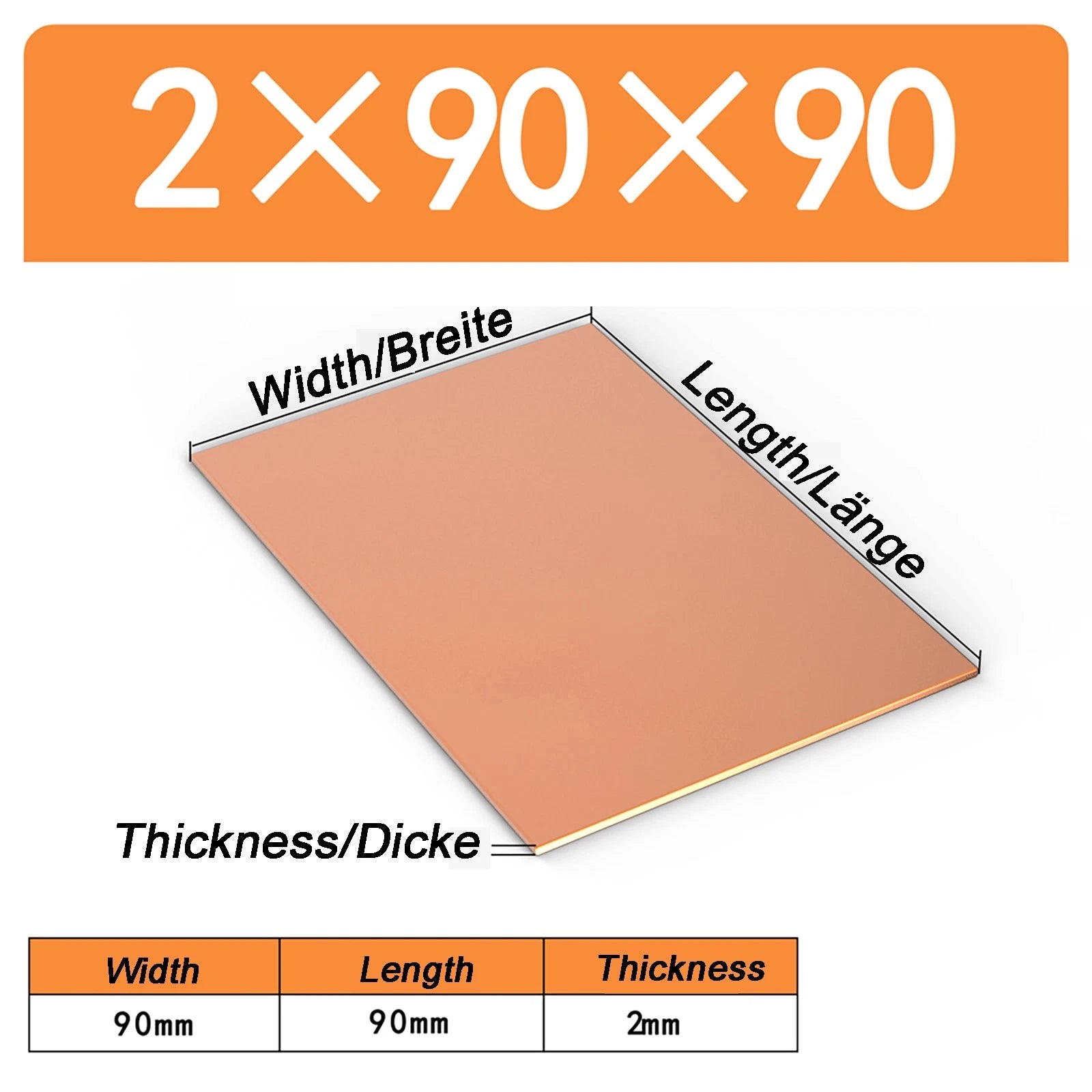 Natural Copper Sheet Metal guillotine cut - 0.3mm - 6.0mm - Multiple