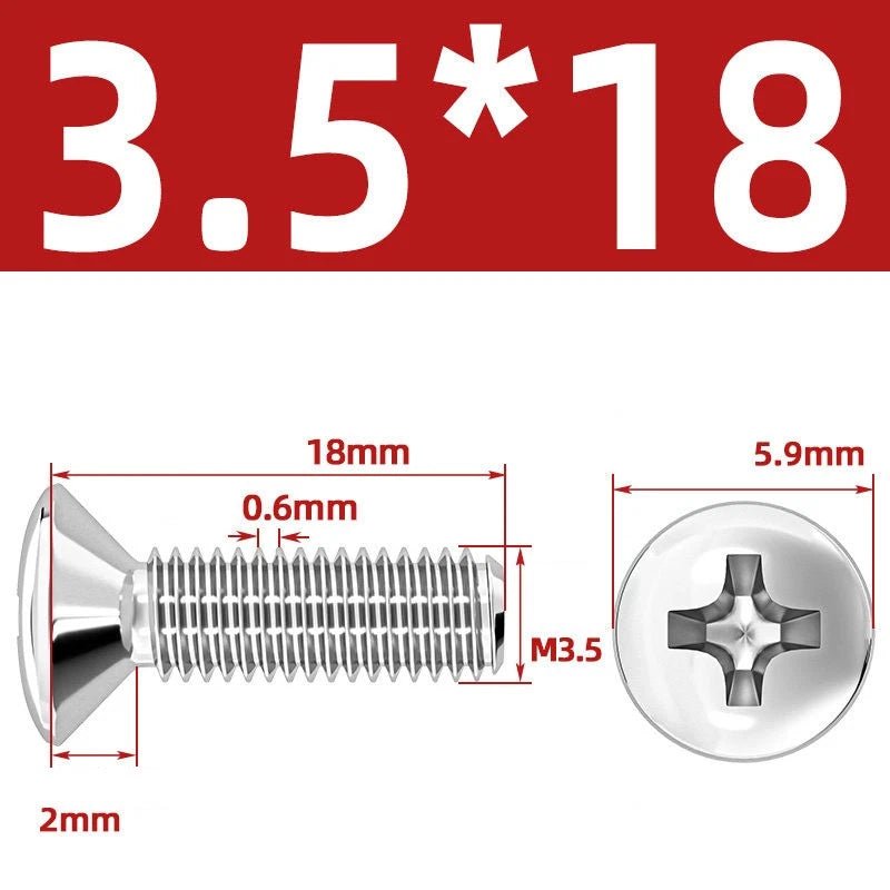 Phillips Oval Head Machine Screws Stainless Steel — M1.6 to M10, All Sizes - HomeDIYer