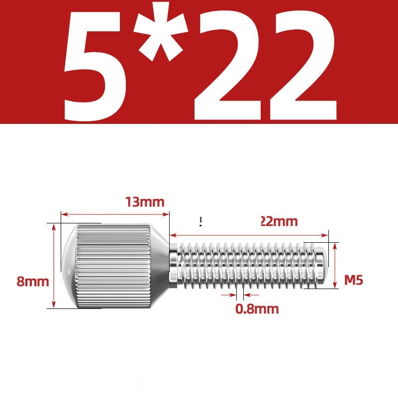 Knurled Thumb Screws – 304 Stainless Steel Small Head Thumbscrew Bolts M2–M8