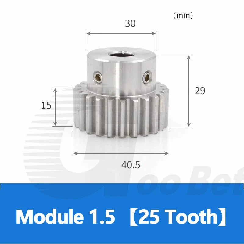 Mod 0.5 1 1.5 2 Precision Spur Gear Stainless Steel with Hub 12 Tooth - 60 Tooth