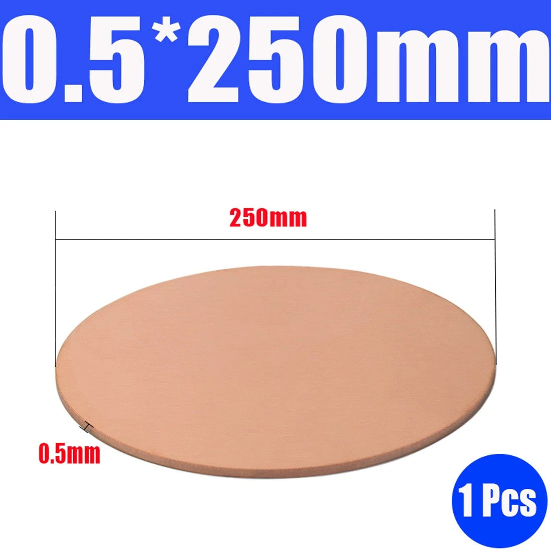 Thick 0.5-1.5mm Solid 99% Pure Copper Blanks Discs Ø 10-300mm Round Plate Metal