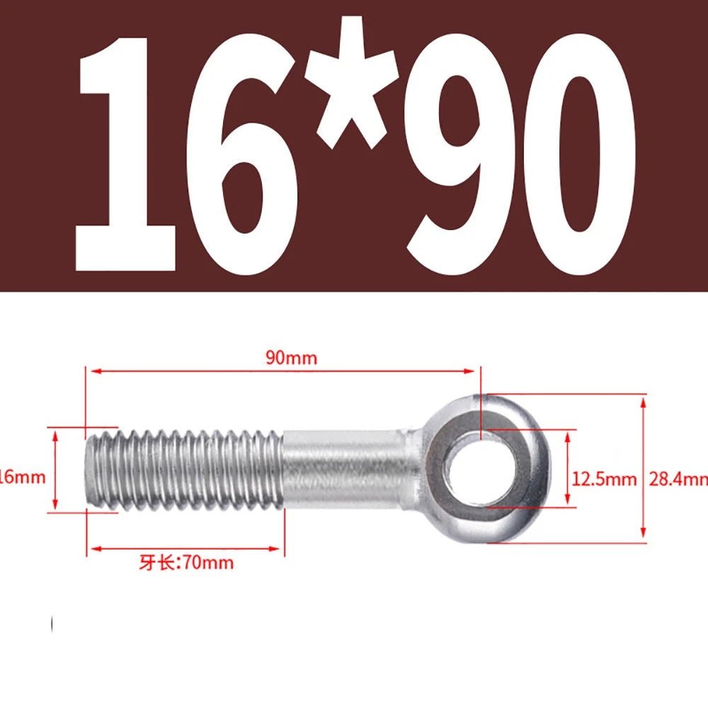 M5 - M24 A2 304 Stainless Steel Partially Threaded Forged Eye Bolts with Rings for Wire Rope & Hanging - HomeDIYer