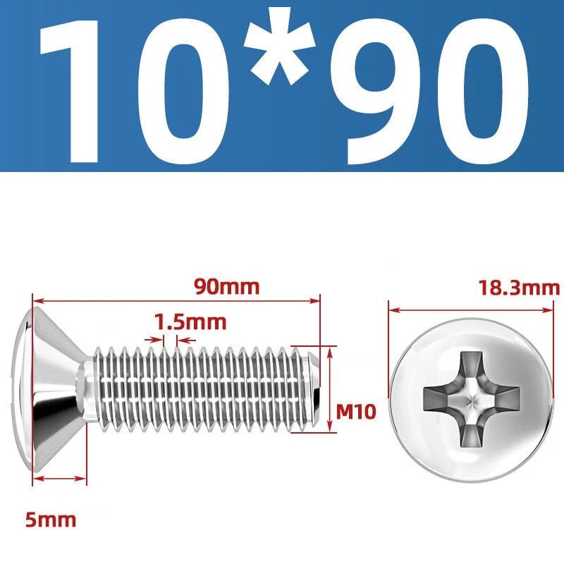 Phillips Oval Head Machine Screws Stainless Steel — M1.6 to M10, All Sizes - HomeDIYer