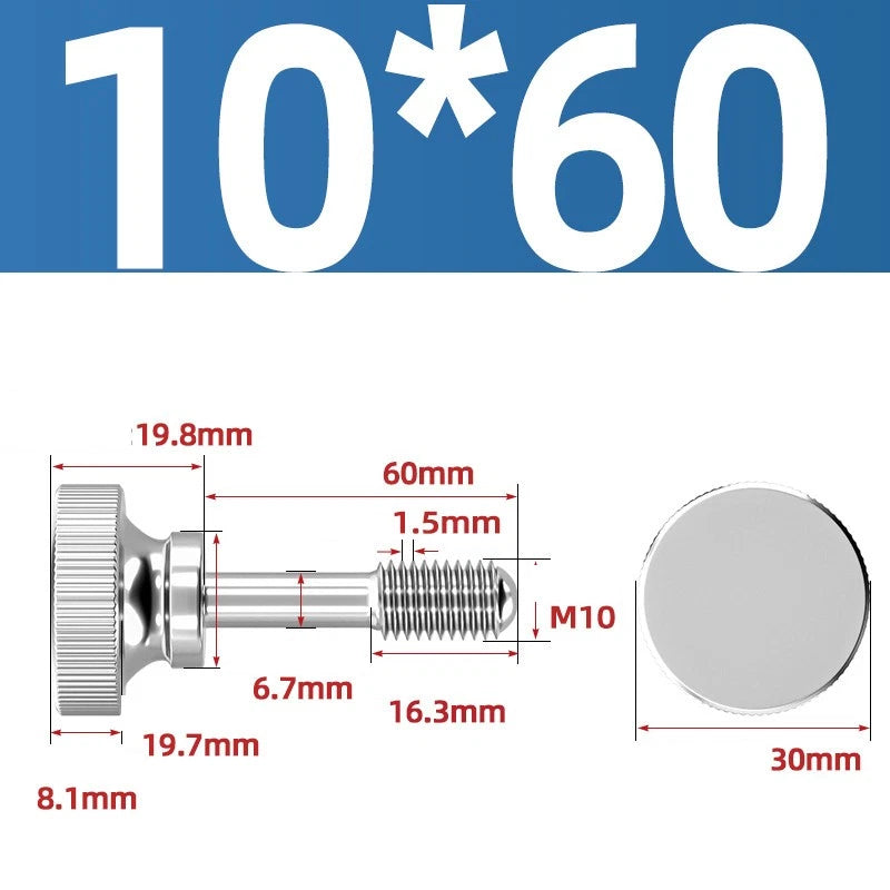Knurled Thumb Screws Stainless Steel — M2 M2.5 M3 M4 M5 M6 M8 M10 Hand Knob Bolts