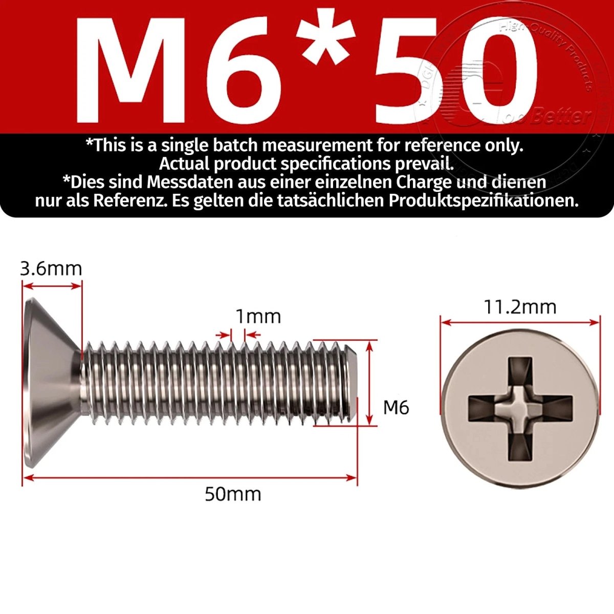 Titanium Phillips Flat Head Machine Screws — GR2 Countersunk, M2 to M8 - HomeDIYer