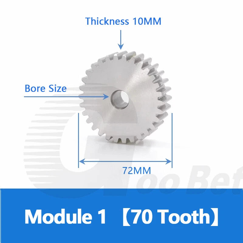 Spur Gear Stainless Steel Module 1 1.5 2 Motor Pinion 12 to 100 Tooth Flat Gear