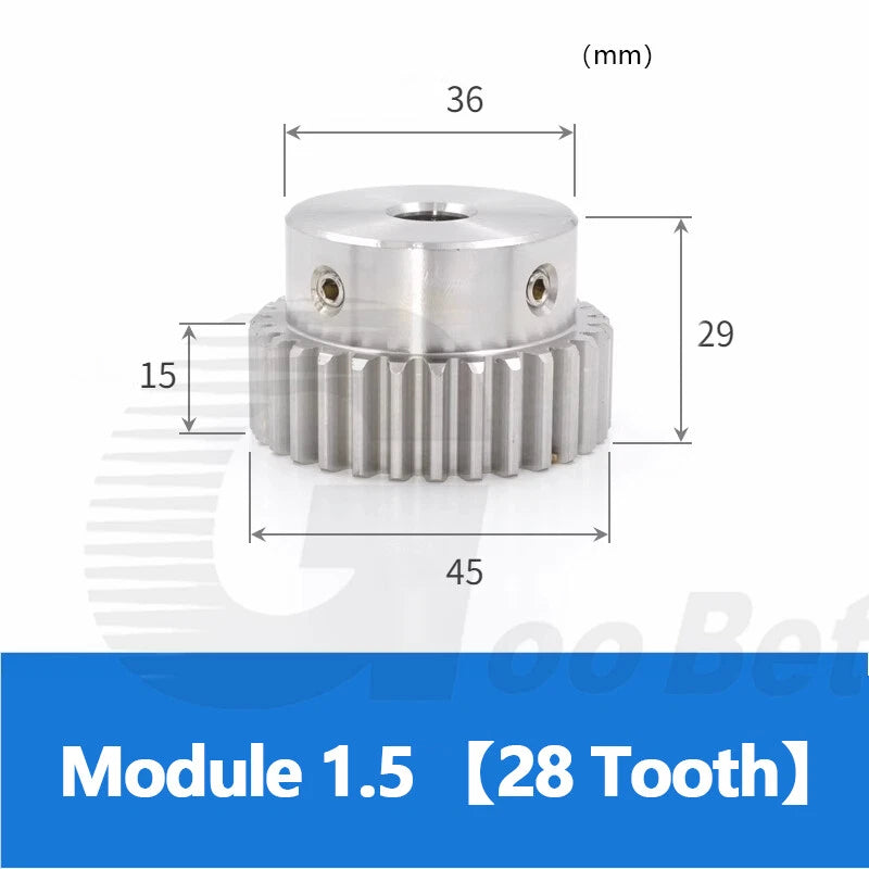 Mod 0.5 1 1.5 2 Precision Spur Gear Stainless Steel with Hub 12 Tooth - 60 Tooth