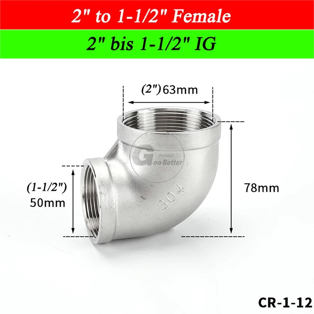 A2 Stainless Steel BSP Reducer Elbow Pipe Fittings | 1/8" to 4" Male Female