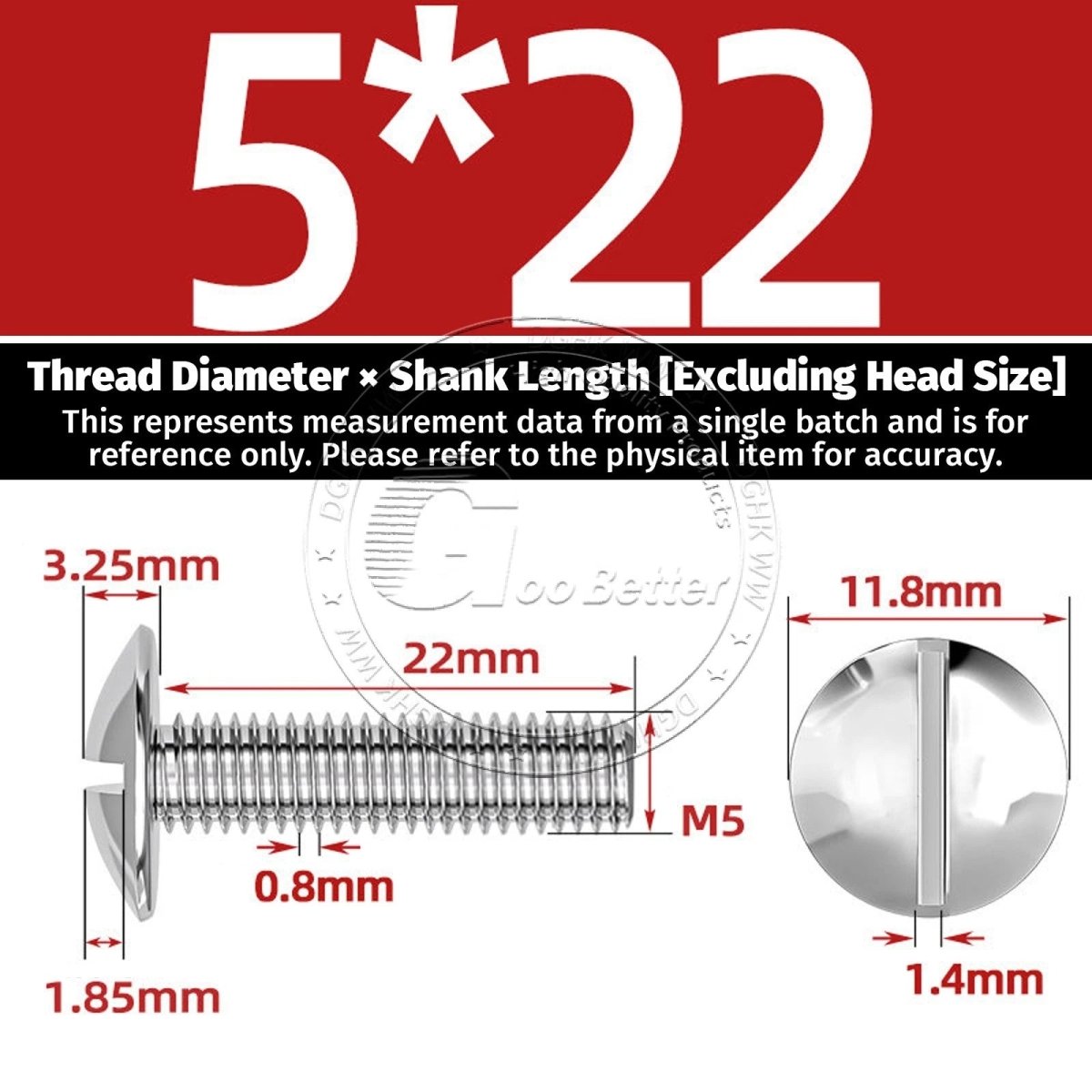 A2 Stainless Steel Mushroom Head Slotted Machine Screws — M2 to M8, Multiple Lengths - HomeDIYer