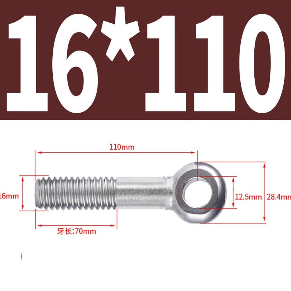 M5 - M24 A2 304 Stainless Steel Partially Threaded Forged Eye Bolts with Rings for Wire Rope & Hanging - HomeDIYer