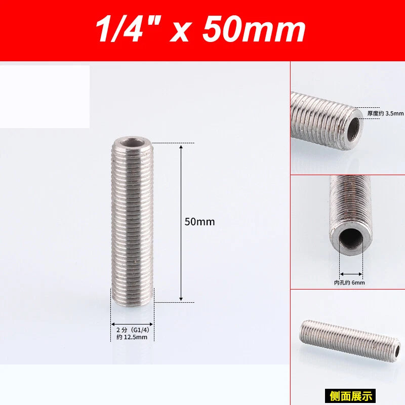 A2 Stainless Steel Male Threaded Rod Connector Stud — Pipe Fitting Bar