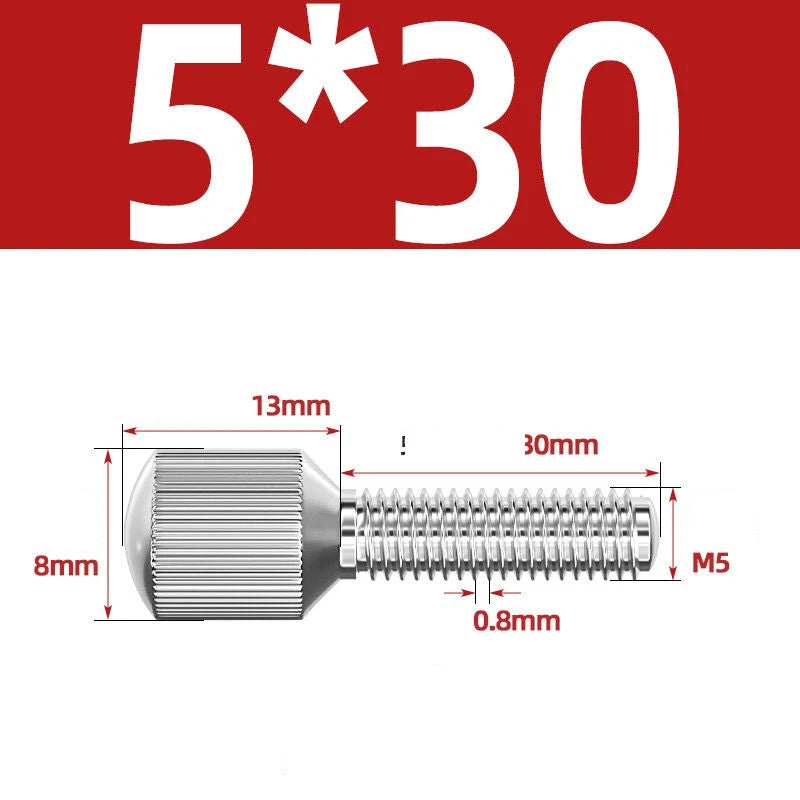 Knurled Thumb Screws – 304 Stainless Steel Small Head Thumbscrew Bolts M2–M8
