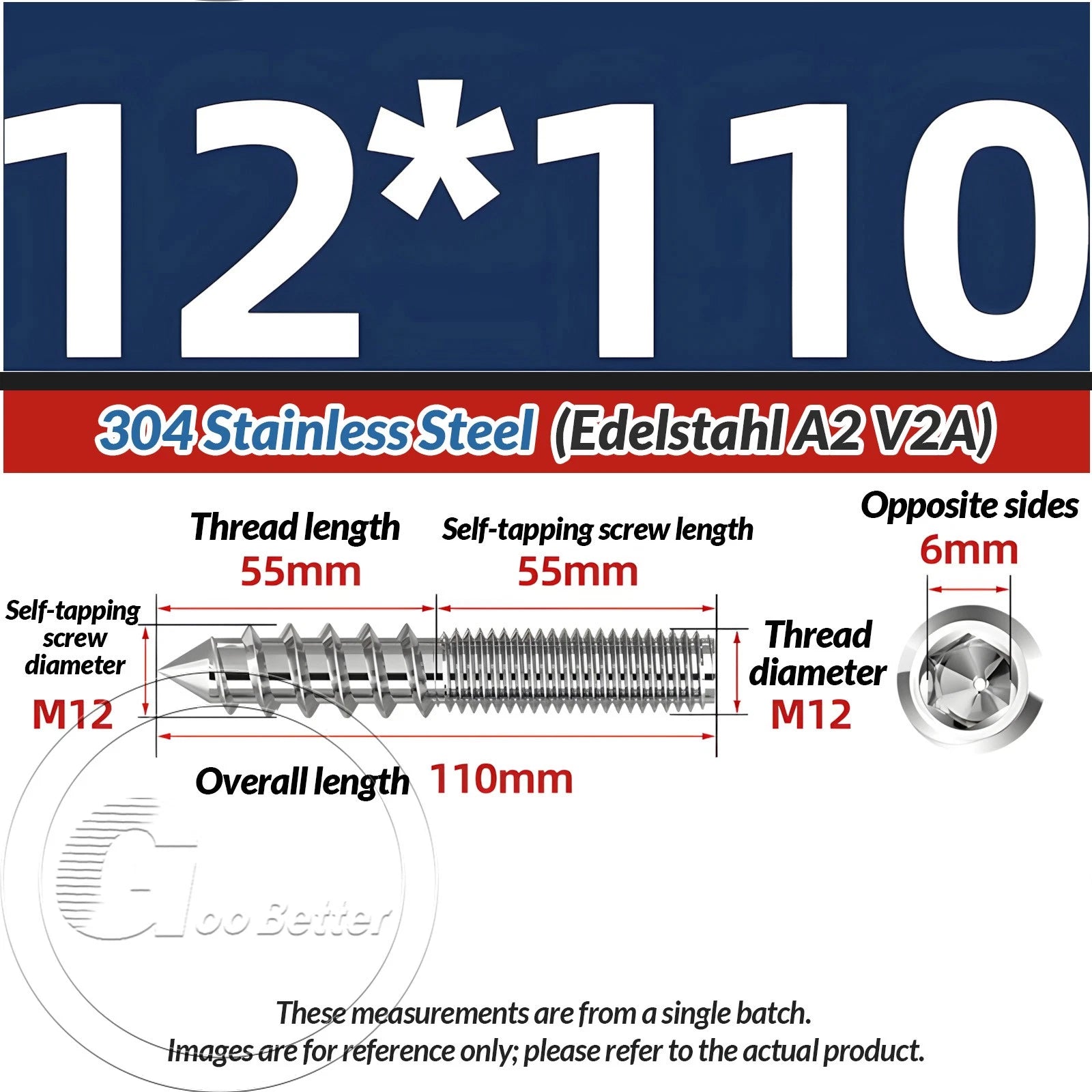 A2 Stainless Steel Hanger Bolts Dual Thread Dowel Screws M4–M12 for Furniture