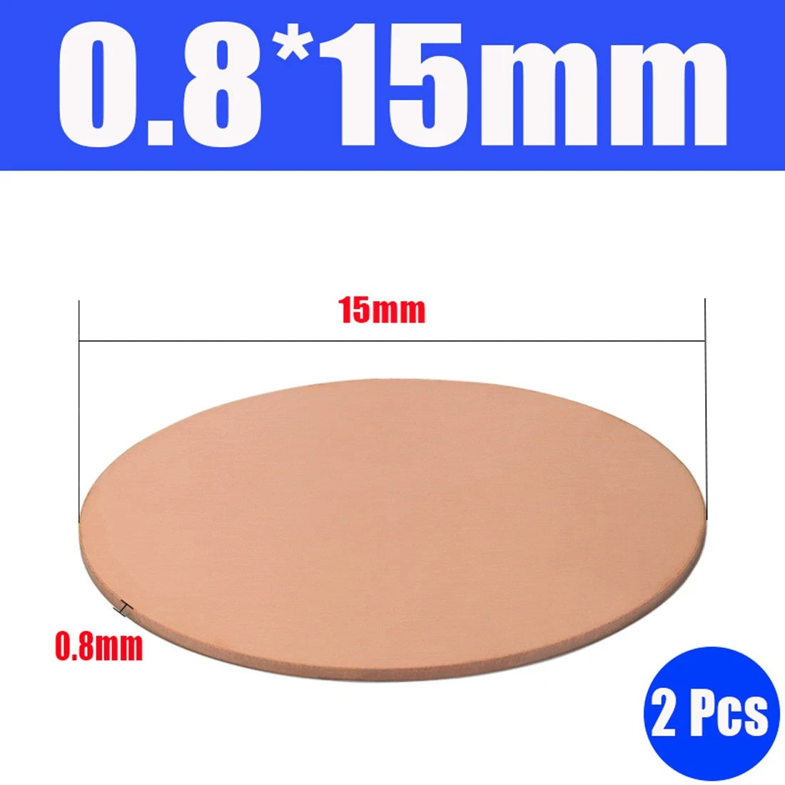 Thick 0.5-1.5mm Solid 99% Pure Copper Blanks Discs Ø 10-300mm Round Plate Metal