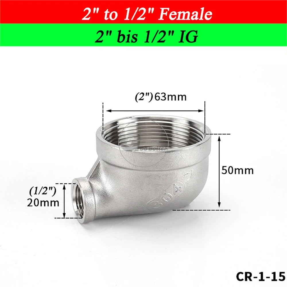A2 Stainless Steel BSP Reducer Elbow Pipe Fittings | 1/8" to 4" Male Female