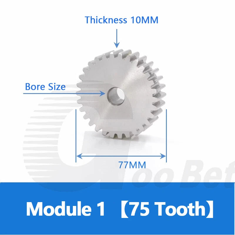 Spur Gear Stainless Steel Module 1 1.5 2 Motor Pinion 12 to 100 Tooth Flat Gear