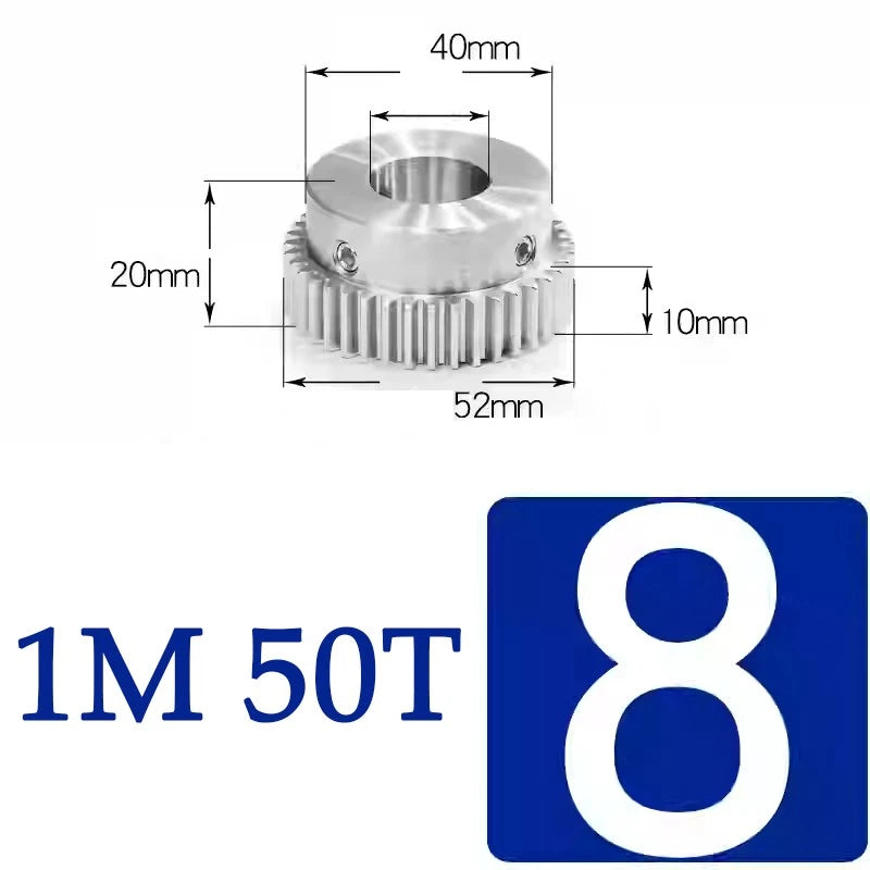 Spur Gears 1M Transmission Gear With Step Stainless Steel Motor Gear 32~50 Teeth