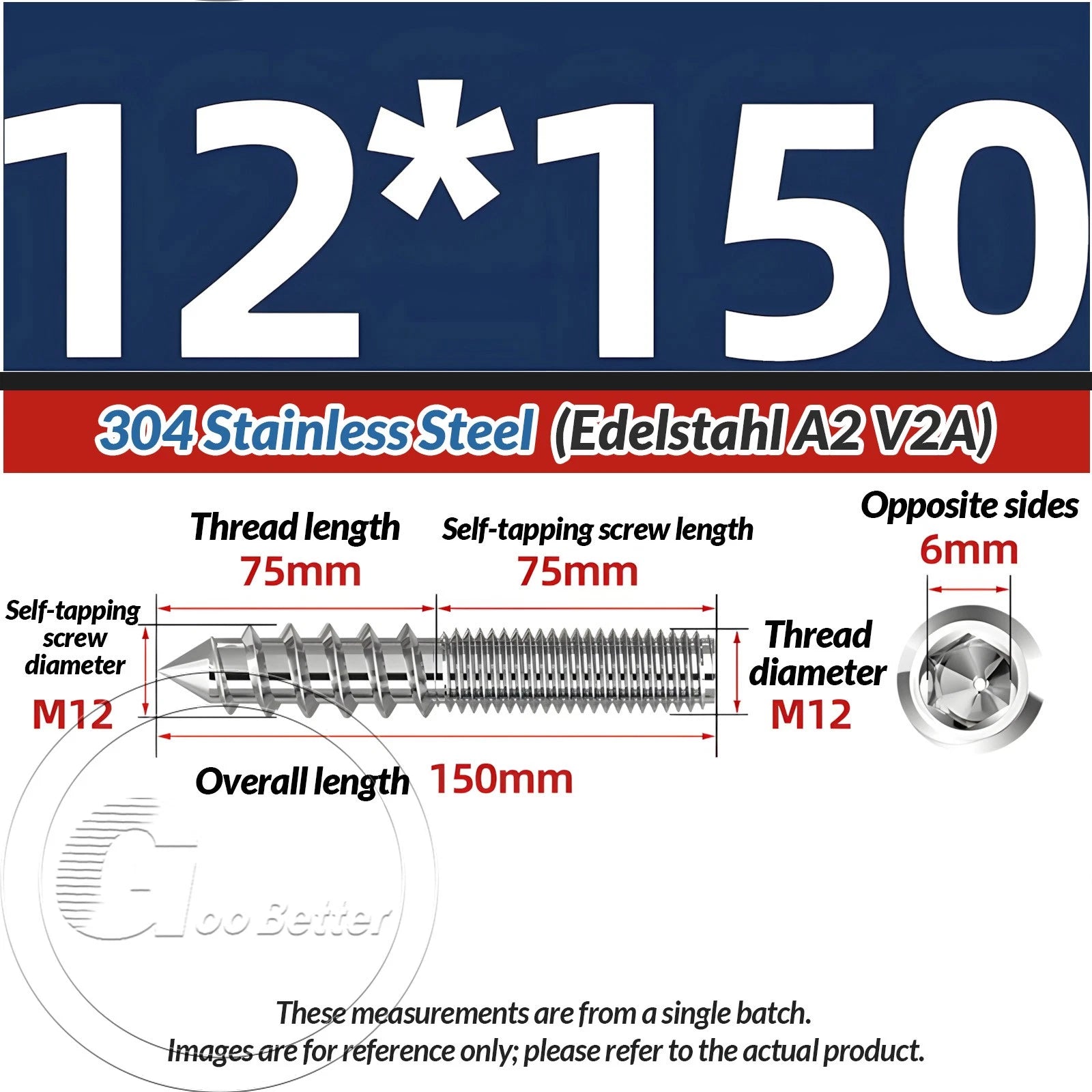 A2 Stainless Steel Hanger Bolts Dual Thread Dowel Screws M4–M12 for Furniture
