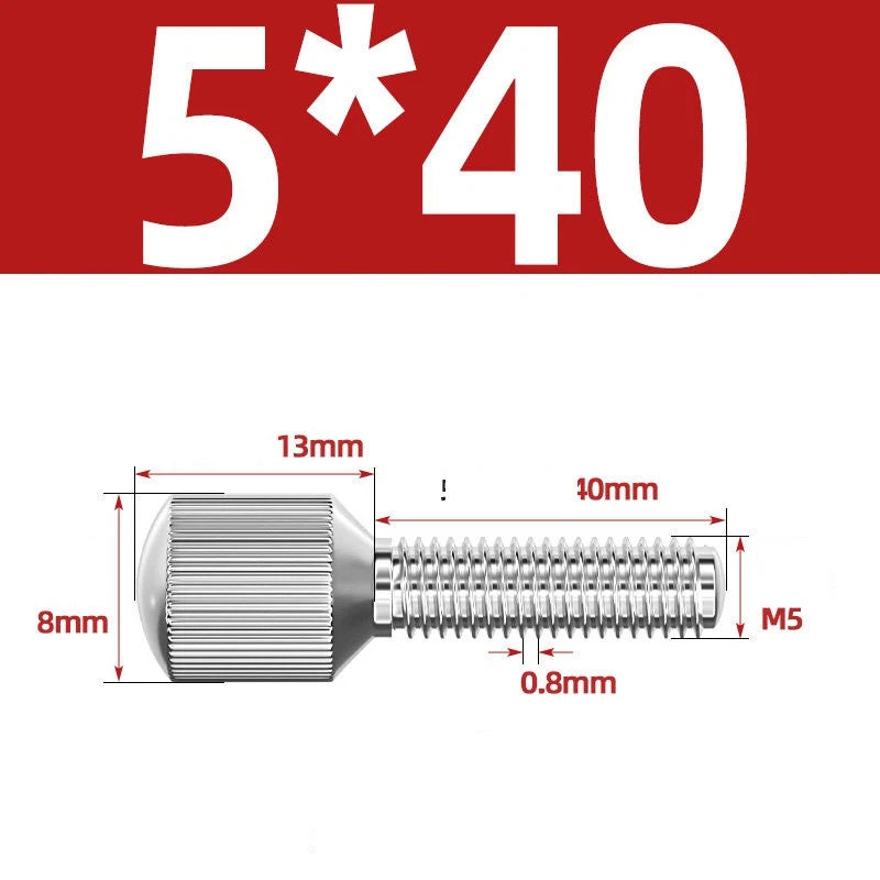 Knurled Thumb Screws – 304 Stainless Steel Small Head Thumbscrew Bolts M2–M8