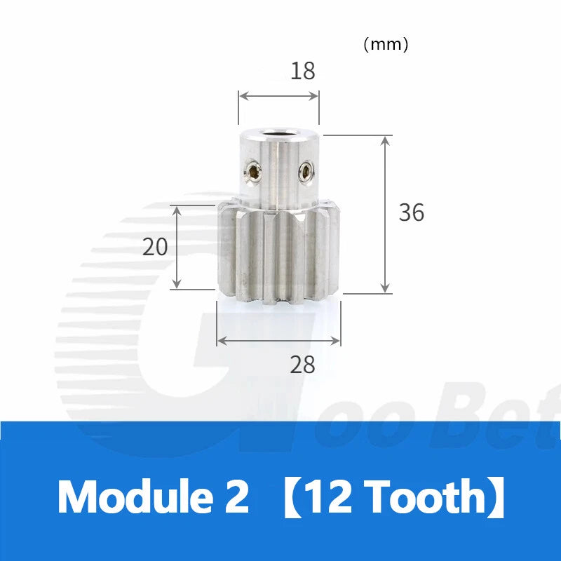 Mod 0.5 1 1.5 2 Precision Spur Gear Stainless Steel with Hub 12 Tooth - 60 Tooth