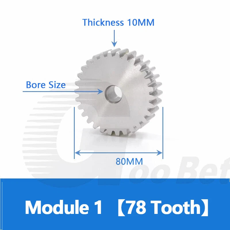 Spur Gear Stainless Steel Module 1 1.5 2 Motor Pinion 12 to 100 Tooth Flat Gear