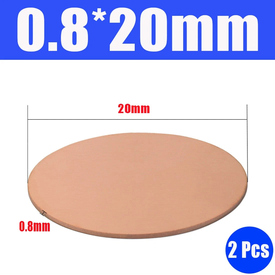 Thick 0.5-1.5mm Solid 99% Pure Copper Blanks Discs Ø 10-300mm Round Plate Metal