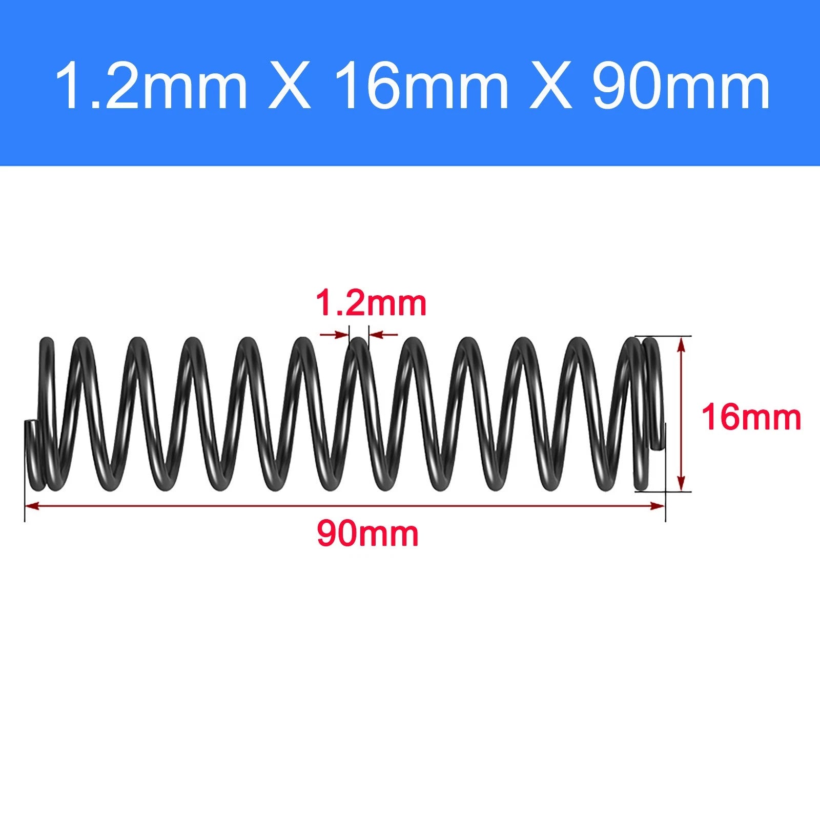Spring Steel Compression Spring Pressure Coil 1.2mm Wire OD 5-25mm 10-150mm DIY