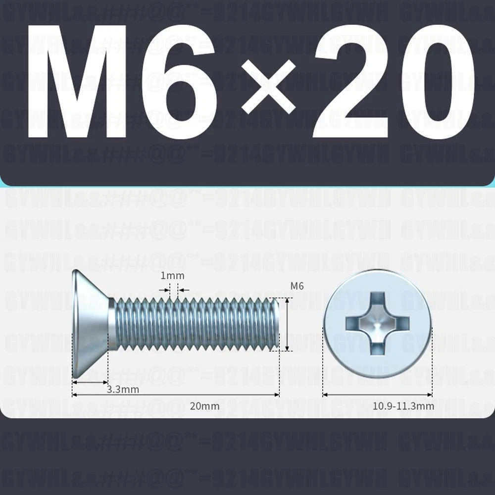 M3–M12 Zinc Plated Phillips Countersunk Machine Screws DIN 965 | Flat Head Bolts