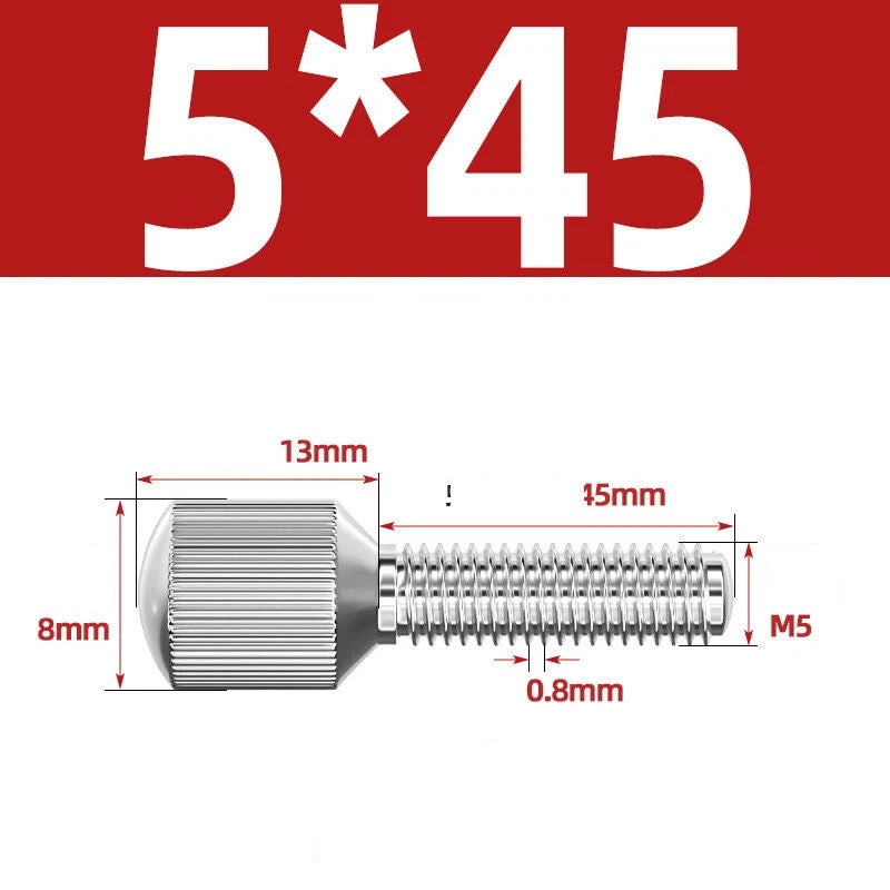 Knurled Thumb Screws – 304 Stainless Steel Small Head Thumbscrew Bolts M2–M8
