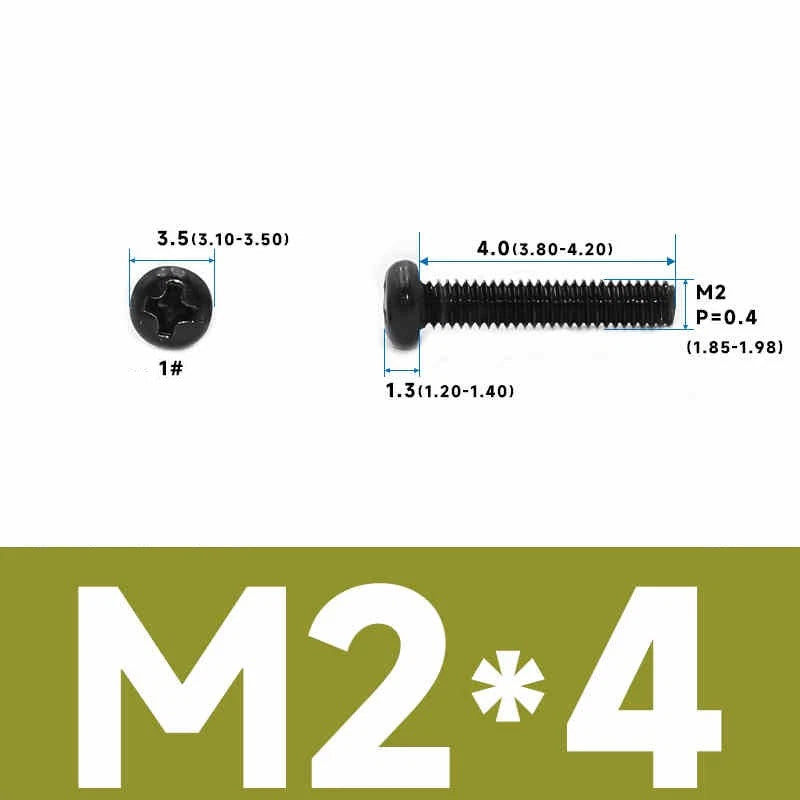Phillips Pan Head Machine Screws – Carbon Steel M1 to M4, Multiple Lengths & Finishes