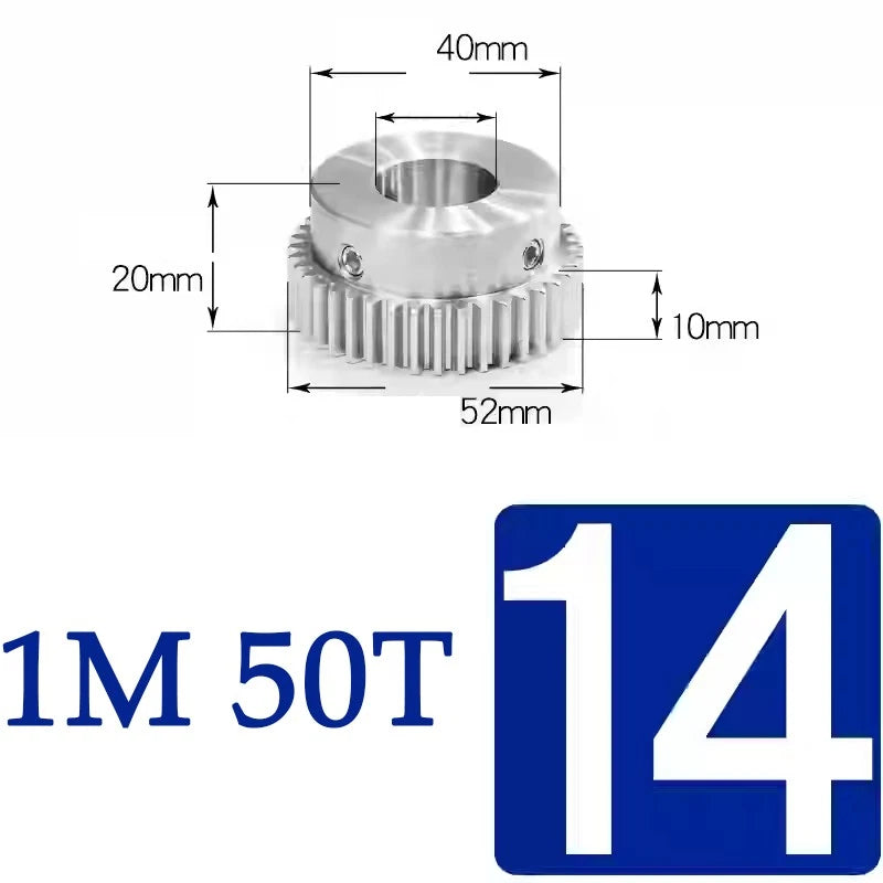 Spur Gears 1M Transmission Gear With Step Stainless Steel Motor Gear 32~50 Teeth