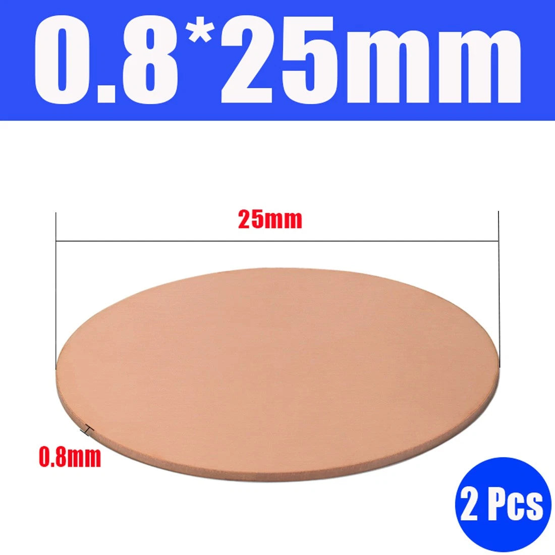 Thick 0.5-1.5mm Solid 99% Pure Copper Blanks Discs Ø 10-300mm Round Plate Metal