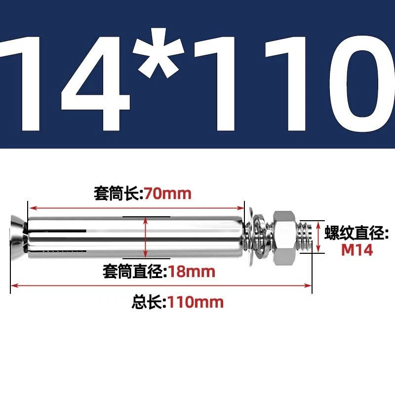 Stainless Steel Expansion Anchor Bolts for Concrete & Masonry — M6 to M20