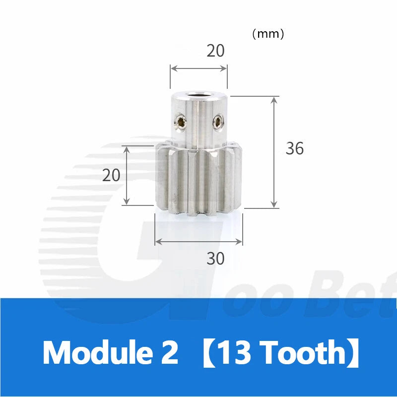 Mod 0.5 1 1.5 2 Precision Spur Gear Stainless Steel with Hub 12 Tooth - 60 Tooth