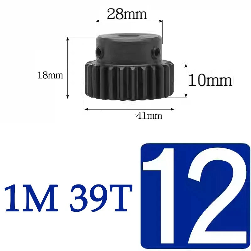 Spur Gears 1 Mod Transmission Gear With Step 45# Steel Pinion Motor Gear 30T~44T
