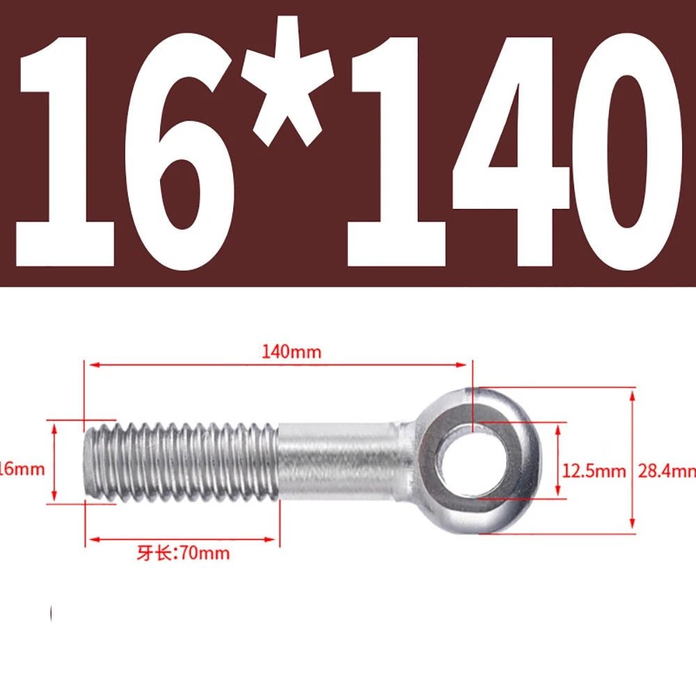 M5 - M24 A2 304 Stainless Steel Partially Threaded Forged Eye Bolts with Rings for Wire Rope & Hanging - HomeDIYer