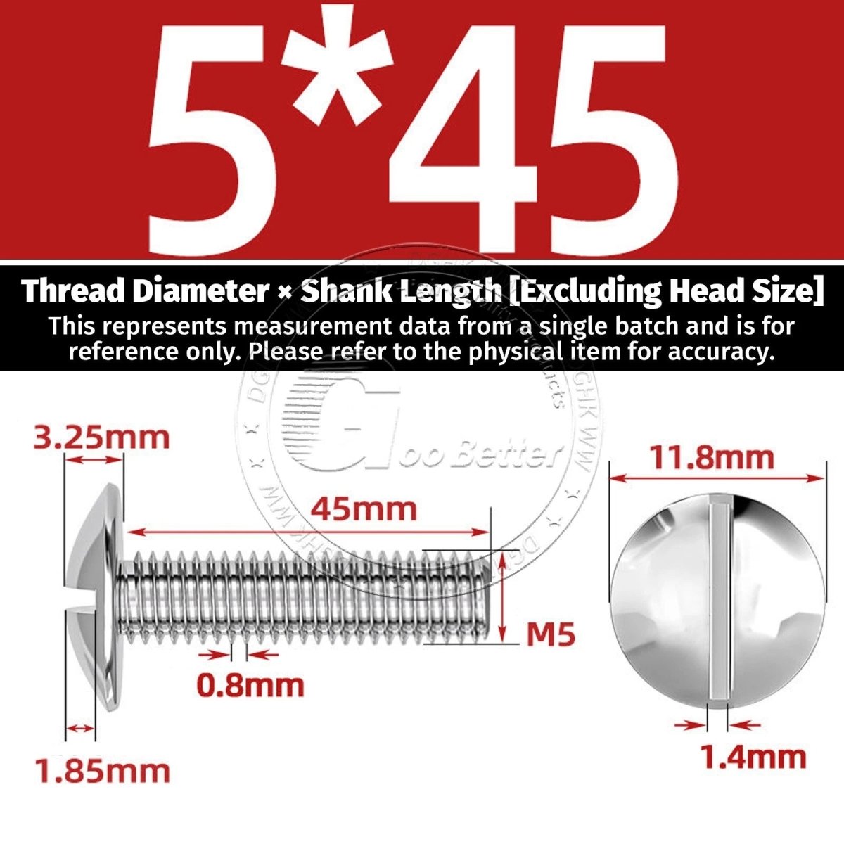 A2 Stainless Steel Mushroom Head Slotted Machine Screws — M2 to M8, Multiple Lengths - HomeDIYer