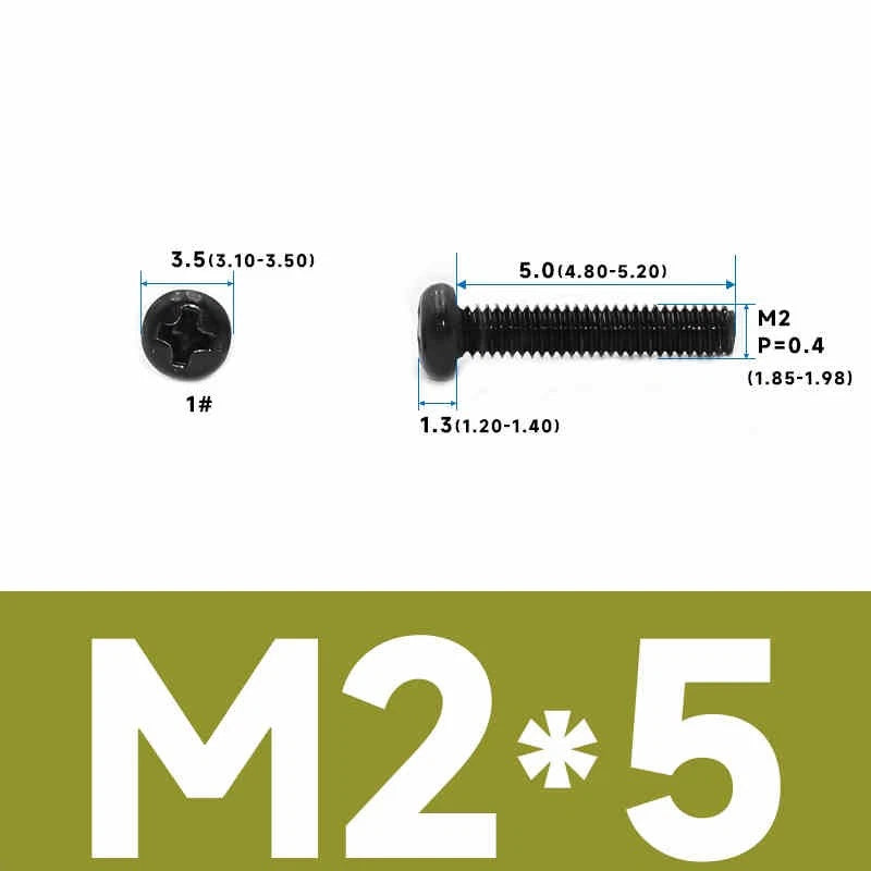 Phillips Pan Head Machine Screws – Carbon Steel M1 to M4, Multiple Lengths & Finishes