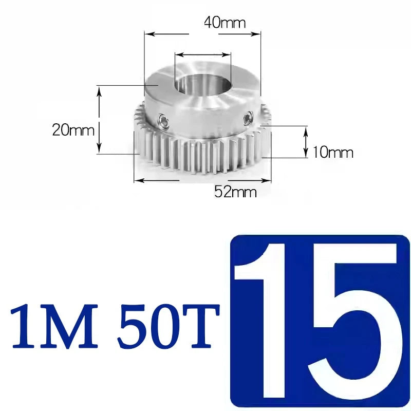 Spur Gears 1M Transmission Gear With Step Stainless Steel Motor Gear 32~50 Teeth