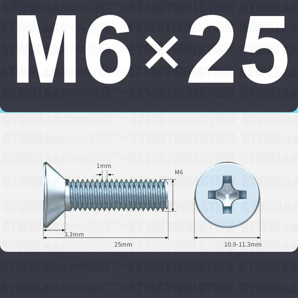 M3–M12 Zinc Plated Phillips Countersunk Machine Screws DIN 965 | Flat Head Bolts